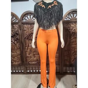 Khy, Mesh Stretch Nylon Sexy Low Rise Pant Size L ORANGE COLOR NWT #X